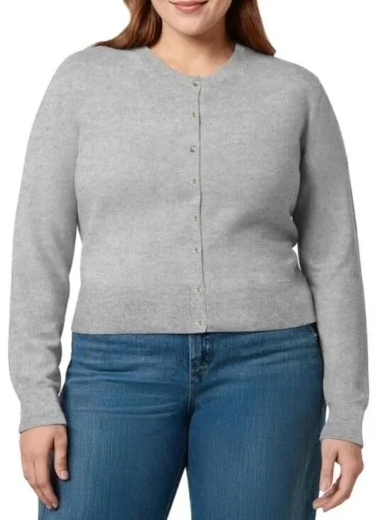 NEW GAP Womens Crewneck Cardigan Sweater NWT XXL 100% Cotton Gray - Picture 2 of 12